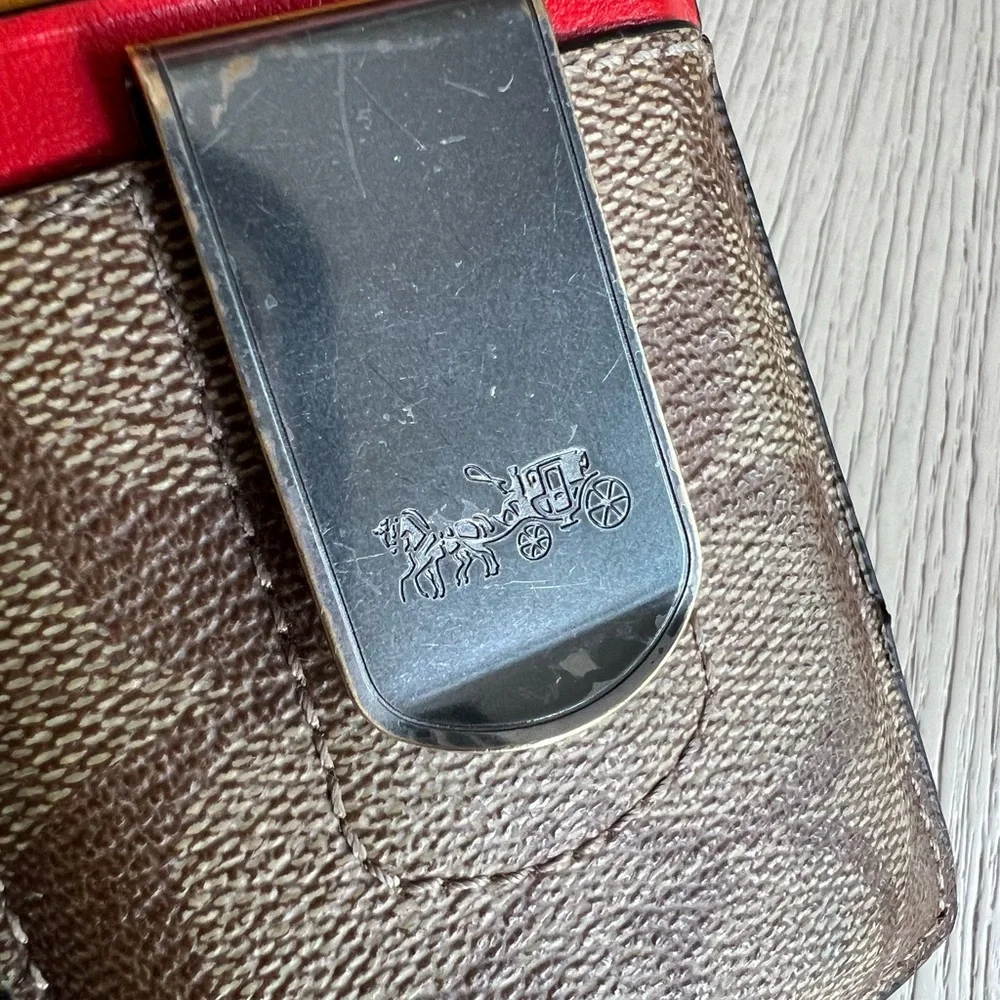 Coach Multicolor Card Holder with Metal Clip (unisex)